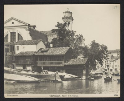View of the Gondola Workshop at Squero di San Trovaso in Venice by Neue Photographische Gesellschaft