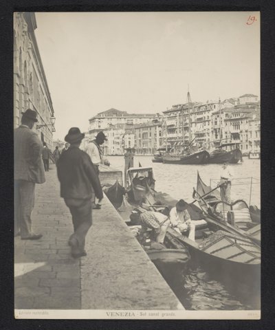 Gondolas along the Grand Canal in Venice by Neue Photographische Gesellschaft