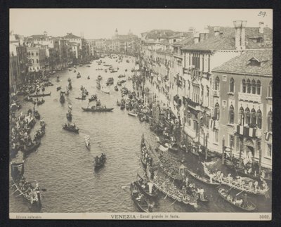 Gondolas on the Grand Canal in Venice by Neue Photographische Gesellschaft
