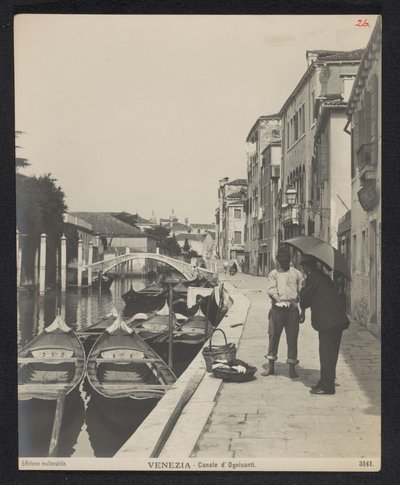 Gondolas on the Canale di Ognissanti in Venice by Neue Photographische Gesellschaft