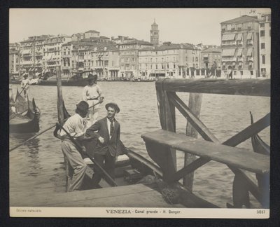 Young man on a gondola in Venice by Neue Photographische Gesellschaft