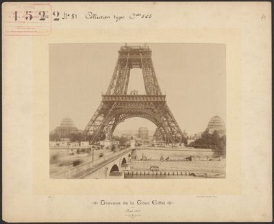 Work on the Eiffel Tower by Neurdein freres