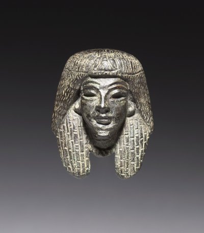Bronze mount from a Shawabty Bundle: Head, Late 18th to Early 19th Dynasty, c.1336-1256 BC by New Kingdom Egyptian