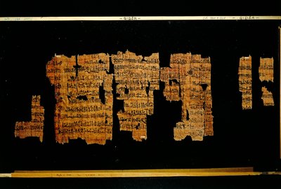 Fragments of the document containing the deeds of the Pharaoh Thutmose III by New Kingdom Egyptian