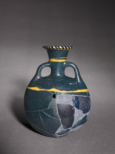 Lentoid Flask, or Pilgrim Flask, Late 18th to 19th Dynasty, c.1336-1186 BC by New Kingdom Egyptian