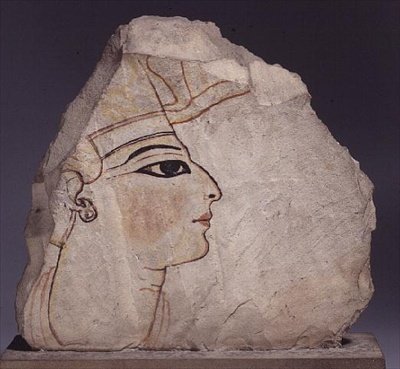 Ostracon with the Profile of a King by New Kingdom Egyptian