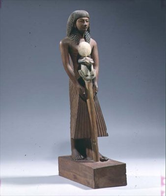 Standard bearer with a ram-headed standard by New Kingdom Egyptian