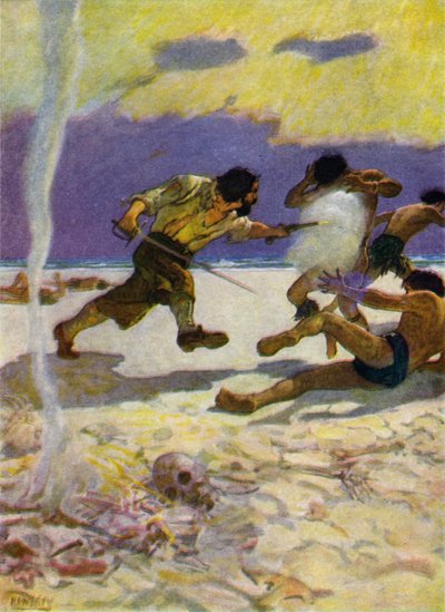 Illustration for Robinson Crusoe by Newell Convers (after) Wyeth