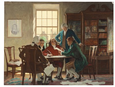 Drafting the Declaration of Independence in 1776 by Newell Convers Wyeth