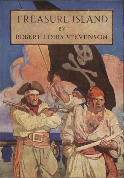 Dust Jacket for Treasure Island by Robert Louis Stevenson (1850 - 1894), pub. 1915 by Newell Convers Wyeth