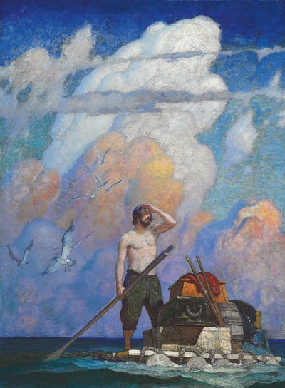 For a Mile, or Thereabouts, My Raft Went Very Well by Newell Convers Wyeth
