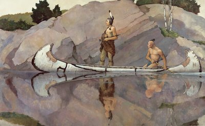 Indians in a Canoe by Newell Convers Wyeth