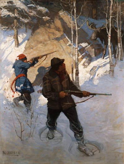 Moose Hunting by Newell Convers Wyeth