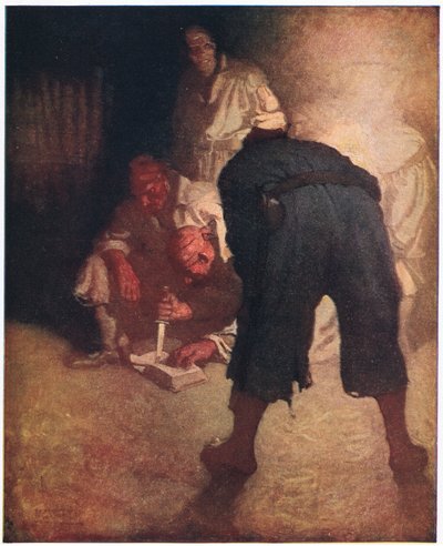The Black Spot: About half way down the slope to the stockade, they were collected in a group by Newell Convers Wyeth