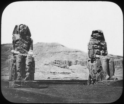 Colossi of Memnon, Luxor Thebes, Egypt, c1890 by Newton and Co