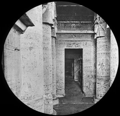 Interior of the Temple of Dendera, Egypt, circa 1890 by Newton and Co