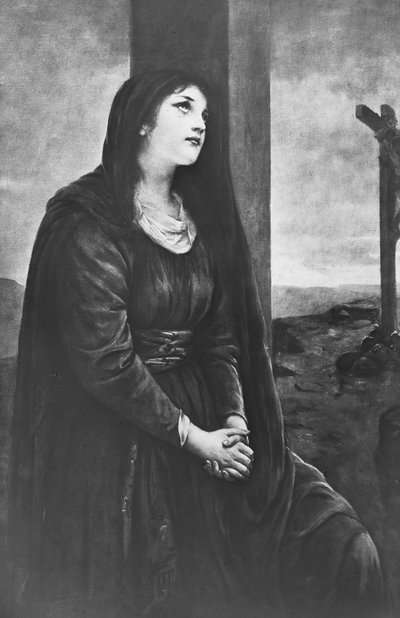 Mary Magdalene seated below the Cross, late 19th or early 20th century by Newton and Co