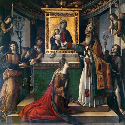 Saint John the Evangelist Appearing to Empress Galla Placidia, ca 1490-1510 by Niccolò Rondinelli