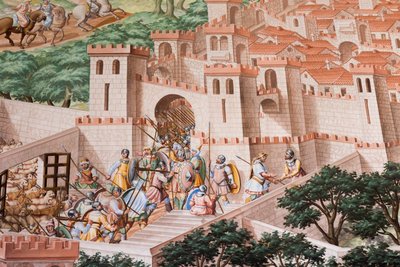 Detail of Fresco in the Hall of Battles of the 1431 Battle of La Higueruela by Niccolo Granello