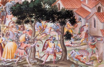 Detail of Fresco in the Hall of Battles of the 1431 Battle of La Higueruela by Niccolo Granello