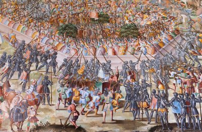 Detail of Fresco in the Hall of Battles of the 1431 Battle of La Higueruela by Niccolo Granello
