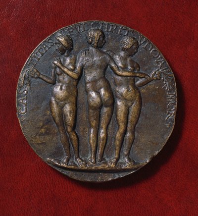 Medal depicting The Three Graces by Niccolo di Giovanni Fiorentino