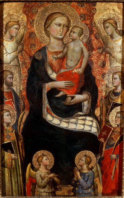 Madonna with Child, Saints and Angels by Niccolo di Pietro Gerini