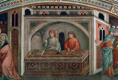 Two bankers (detail) by Niccolo di Pietro Gerini