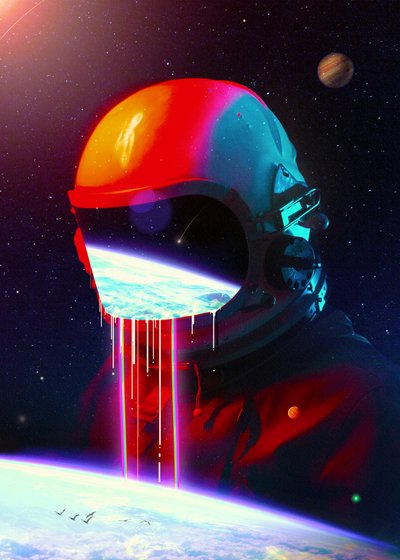 Astronaut Earthscape Flow by Nicebleed