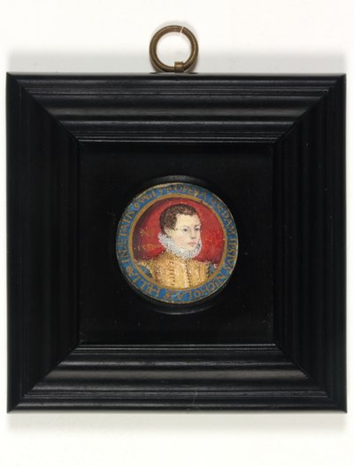 Presumed Self Portrait Of The Artist, Aged 13, c.1560 by Nicholas (attr.to) Hilliard