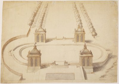 Design for a Bowling Green, Hampton Court, c.1689-91 by Nicholas Hawksmoor