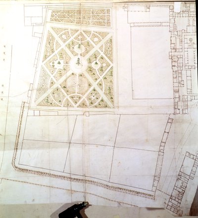 Site plan and survey of The Wilderness, Hampton Court, c.1710-14 by Nicholas Hawksmoor