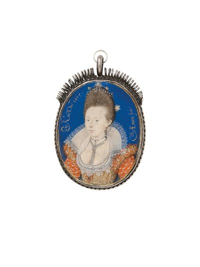 A Lady in Gold Dress with High Standing Ruff by Nicholas Hilliard