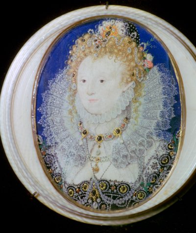 Contemporary Miniature Portrait of Elizabeth I of England by Nicholas Hilliard
