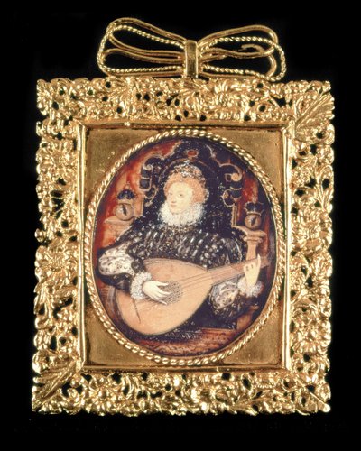Queen Elizabeth I playing the lute by Nicholas Hilliard