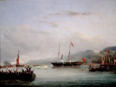 The First Victoria And Albert Yacht off Plymouth by Nicholas Matthews Condy