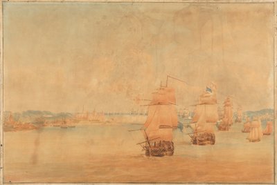 The English Fleet Passing Up the Sound 28 March 1801 by Nicholas Pocock