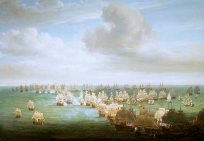 The Battle of Trafalgar, 21 October 1805, beginning of the action by Nicholas Pocock