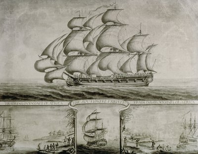 View of the Southwell Frigate Trading on the Coast of Africa by Nicholas Pocock