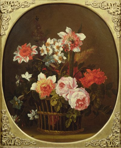 Still Life of Flowers in a Basket by Nicholas Ricoeur