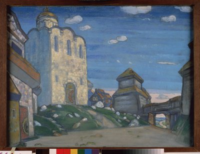 Stage Design for the Opera Prince Igor by A. Borodin by Nicholas Roerich