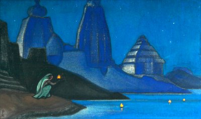 Flame of Happiness Lights on the Ganges by Nicholas Roerich