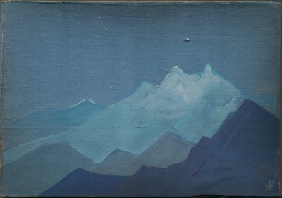 Himalayas, Moonlit Mountains, Sketch, 1933 by Nicholas Roerich