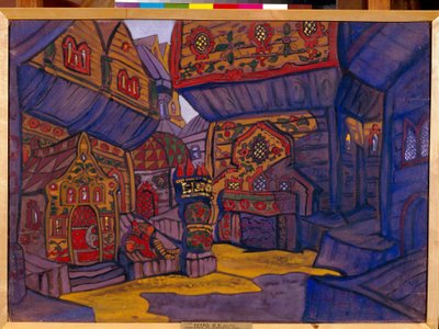 The Court of Prince Vladimir Galitsky. Set Design for the Opera 