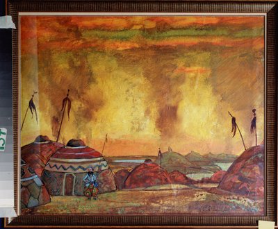 The Polovtsian Camp (or Cuman, Kouman). Preparatory decor for the opera "Prince Igor" by Alexander Borodin (1833-1887). Work by Nicholas Roerich (1874-1947) by Nicholas Roerich