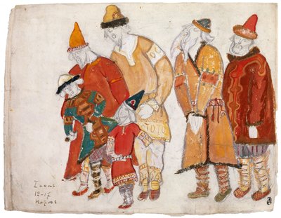 Peoples. Costume design for the opera Prince Igor by A. Borodin by Nikolai Konstantinowitsch Roerich