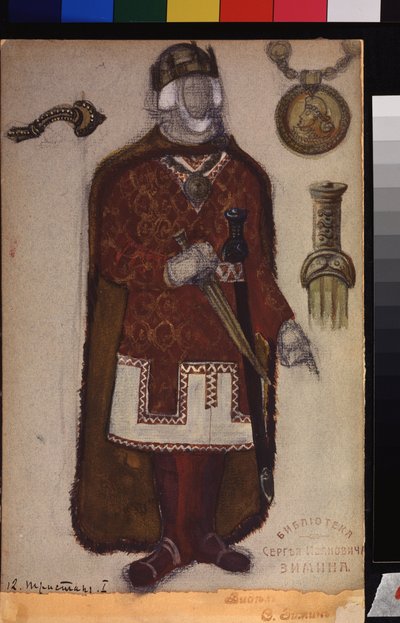 Costume Design for the Opera Tristan and Isolde by Richard Wagner by Nicholas Roerich