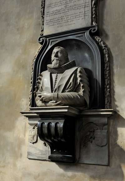 Memorial to Hugo Barker, 1632 by Nicholas Stone