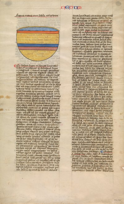 Brazen Sea, One of Six Illustrated Leaves from the Postilla Litteralis, ca. 1360-1380 by Nicholas of Lyra