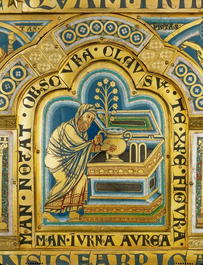 Aaron Puts a Golden Jar with Manna into the Ark of the Covenant by Nicholas of Verdun